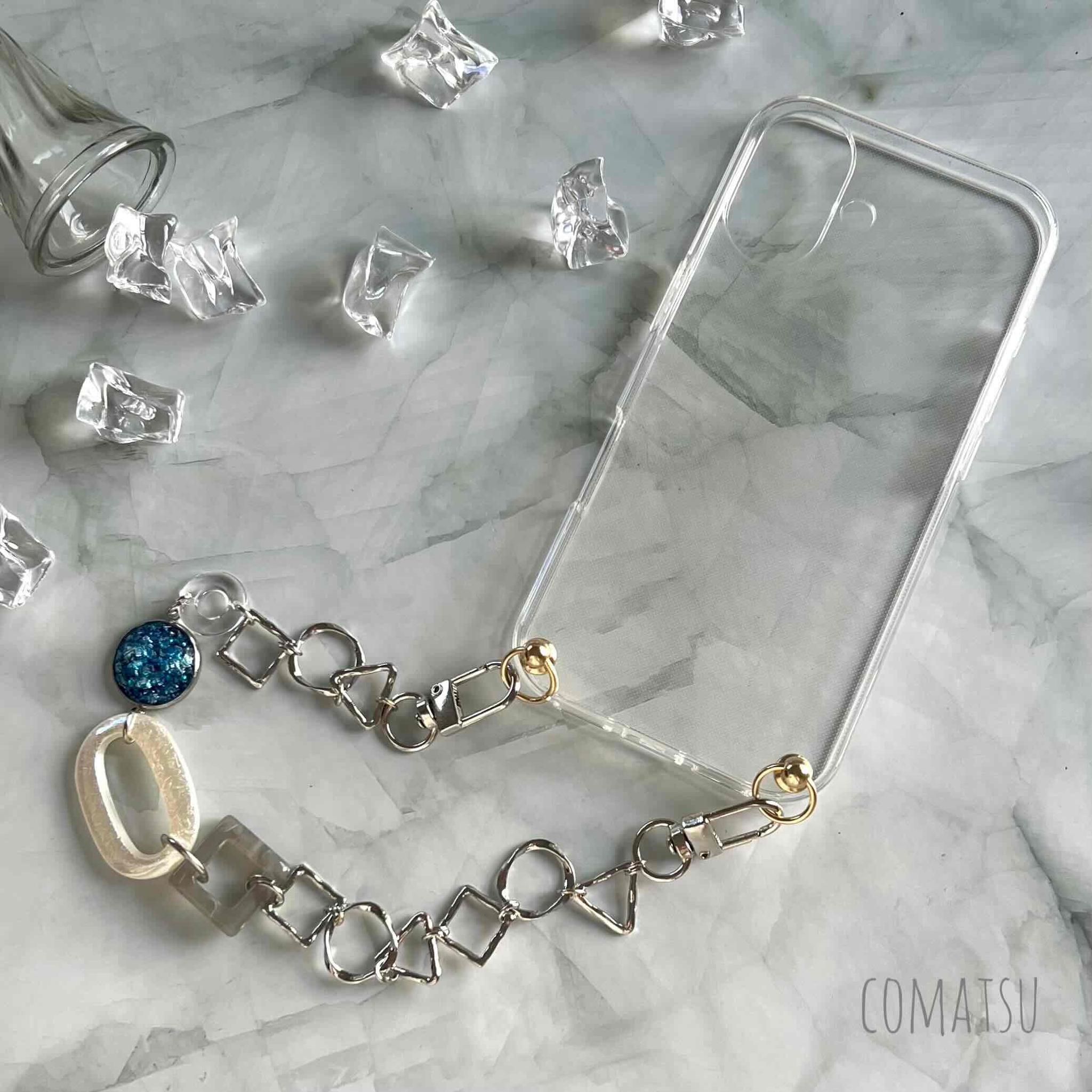 MODEsilver△〇☐ ハンドストラップ スマホケース 落下防止 スマホストラップ付きスマホカバー | 4枚目